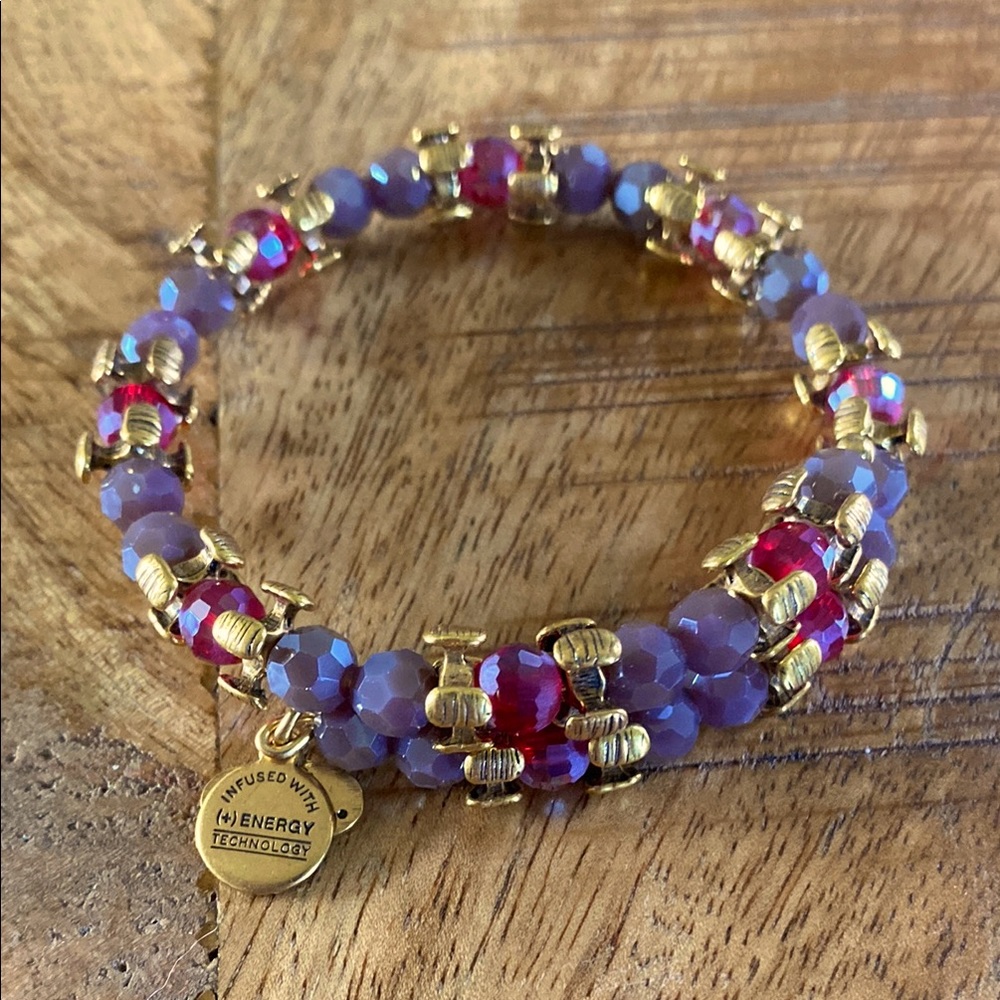 Alex and Ani Aubergine Splendor Wrap - Rafaelian Gold Finish